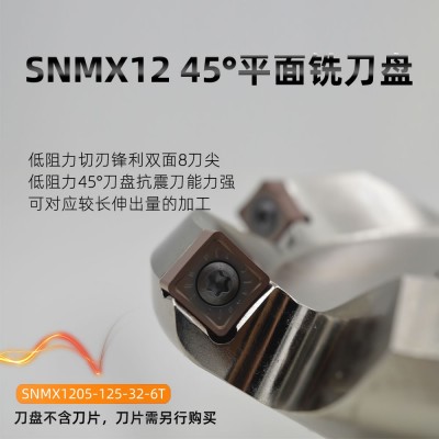 海纳SNMX12-R 45度快进给粗加工平面铣刀盘数控铣刀盘图5