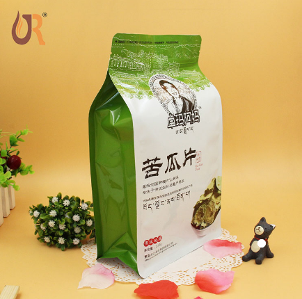 Eight sided sealed plastic packaging bag